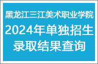 黑龙江三江美术职业学院2024年单独招生录取结果查询系统